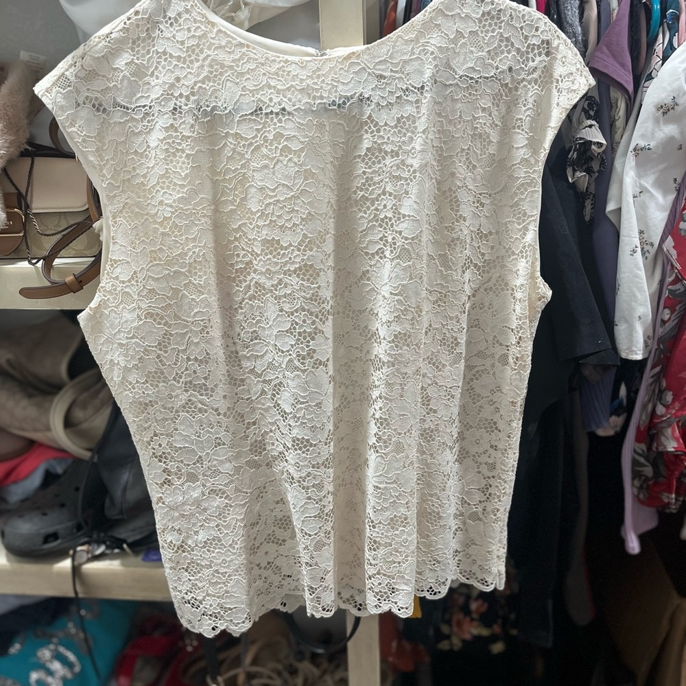 Express Ivory Lace Blouse